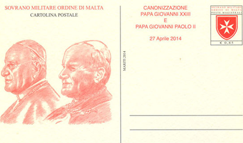 Emissione 461 – Canonizzazione di Papa Giovanni XXIII e di Papa Giovanni Paolo II – Cartolina Postale