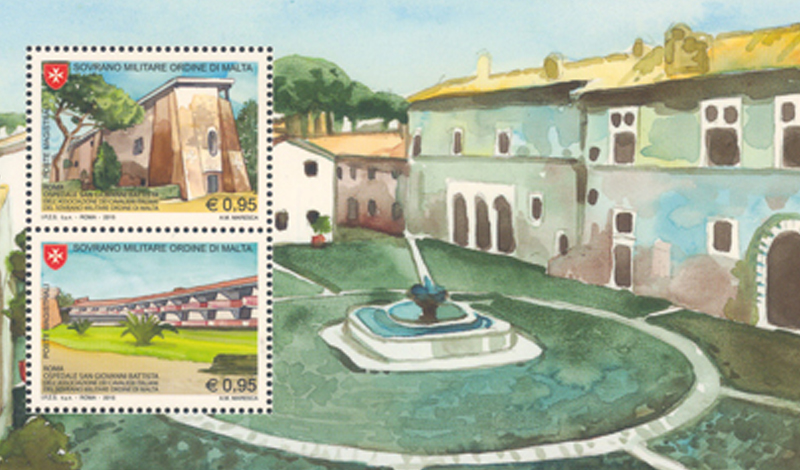 Issue 488 – Commemorative stamps of the San Giovanni Battista Hospital in Rome of the Association of Italian Knights of the Sovereign Military Order of Malta Joint issue with the Italian Republic