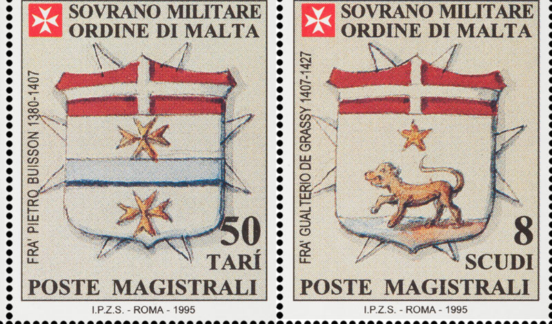 Emissione 213 – Stemmi dei Gran Priori del Sovrano Militare Ordine di Malta   (1995)