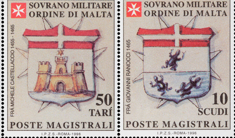 Emissione 223 – Stemmi dei Gran Priori del Sovrano Militare Ordine di Malta   (1996)