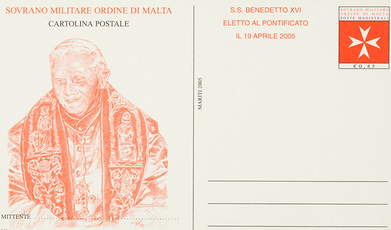 Emissione 337 – S.S. Benedetto XVI, eletto al Pontificato il 19 Aprile 2005. Cartolina postale