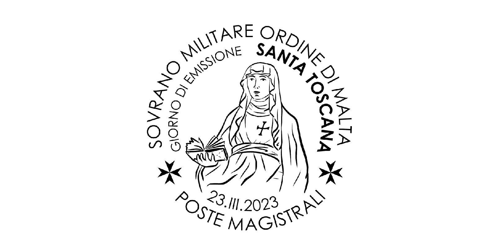 First day of issue postmark – Saints and Blessed of the Order of Malta. Santa Toscana