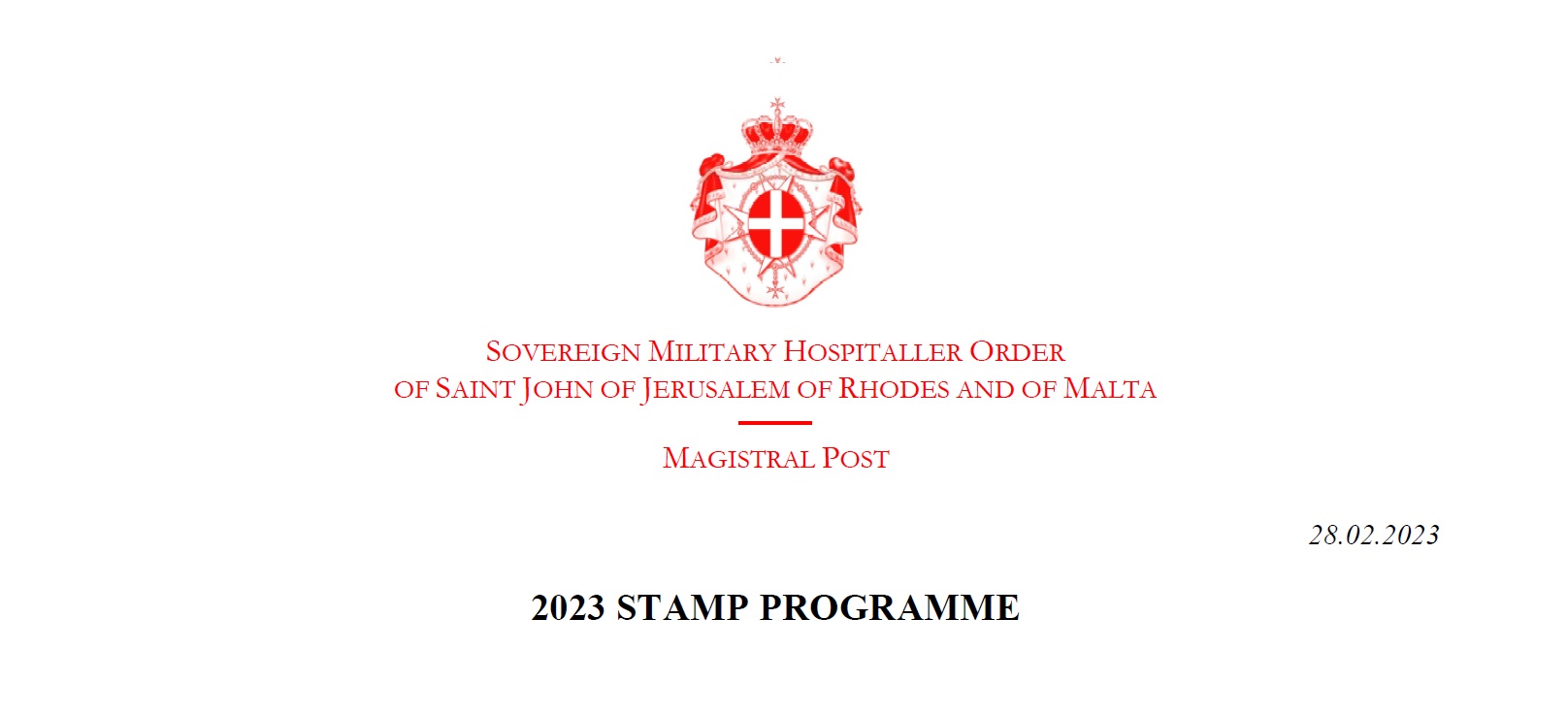 Magistral Post Office: stamp issue programme for the year 2023
