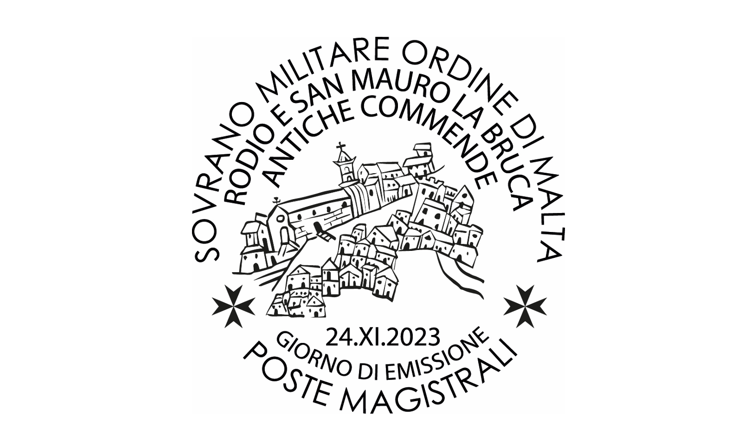 First day of issue postmark – The churches and commanderies of the Order: the old Commanderies of Rodio and San Mauro la Bruca