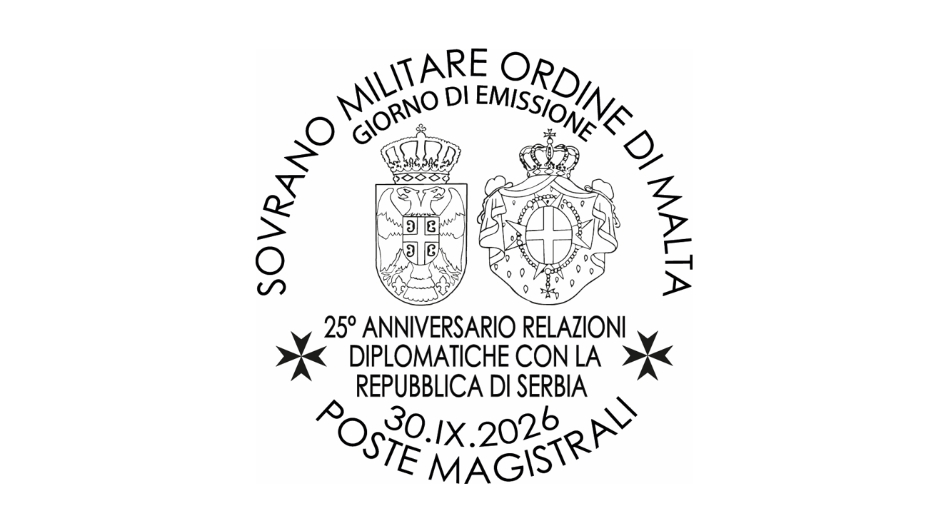 Annullo giorno di emissione – 25° Anniversario dello stabilimento delle relazioni diplomatiche tra il Sovrano Militare Ordine di Malta e la Repubblica di Serbia